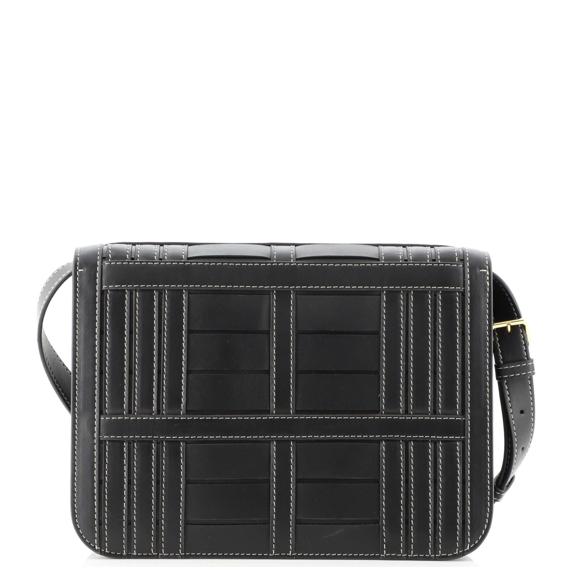 Women's or Men's Burberry TB Flap Bag Woven Leather Medium