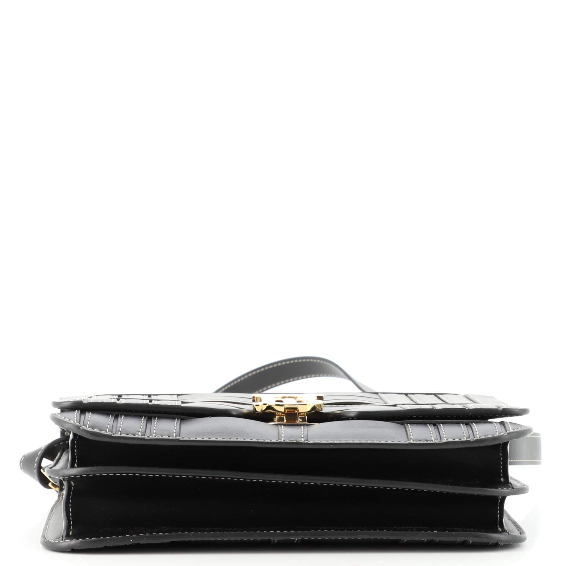 Burberry TB Flap Bag Woven Leather Medium 1