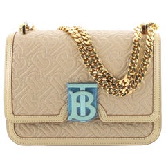 Burberry TB Flap Chain Bag Monogram Embossed Leather Small