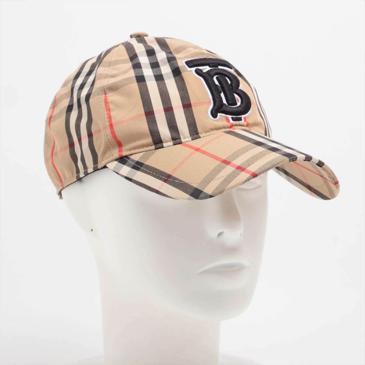Burberry TB Logo Nova Check Cap Beige In Good Condition In Humacao, PR