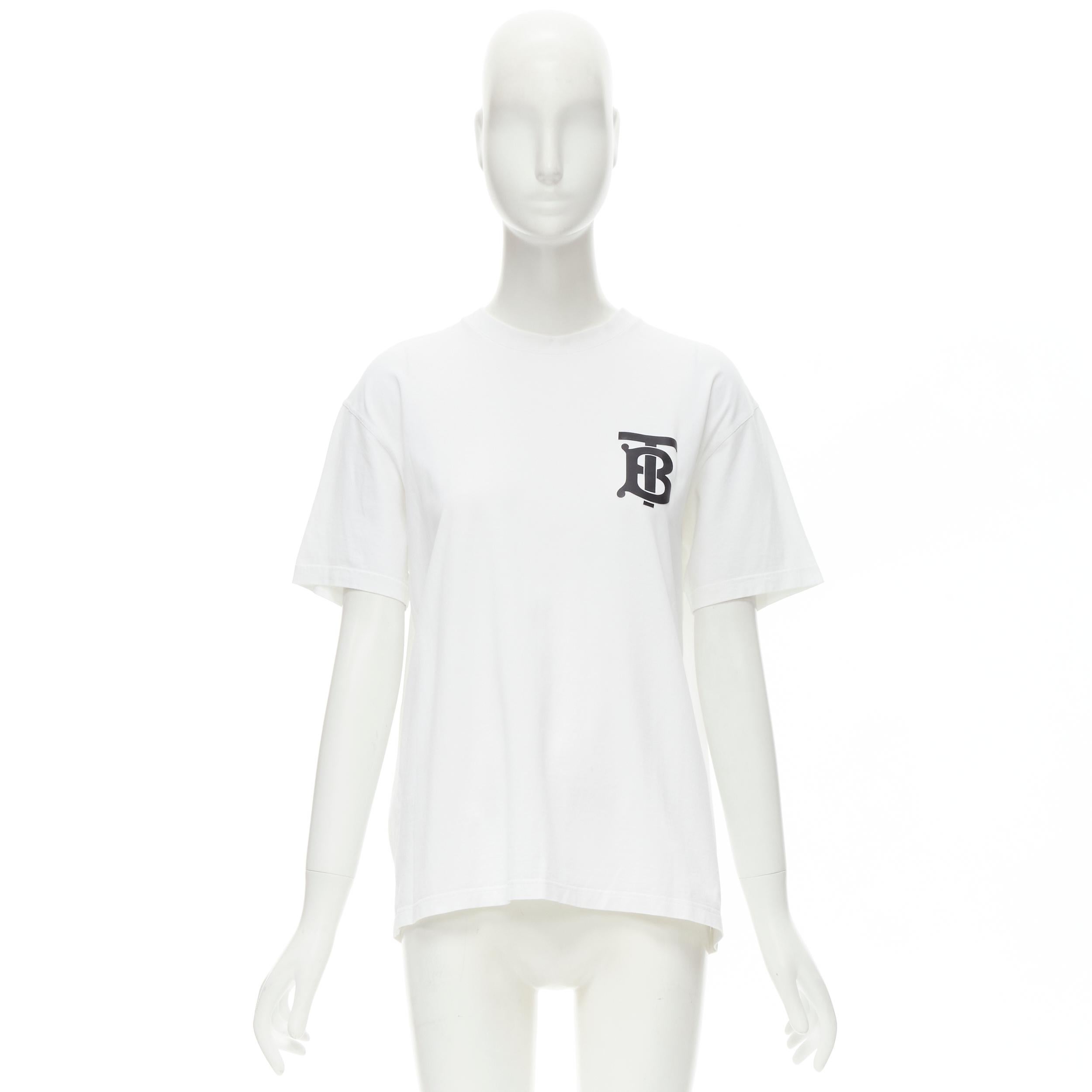 BURBERRY TB Thomas logo white cotton oversized tshirt XS at 1stDibs