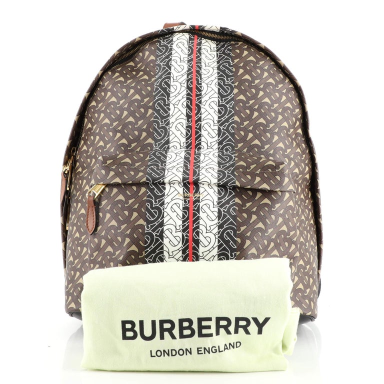 Burberry TB Zip Pocket Backpack Monogram ECanvas Large For Sale at 1stDibs