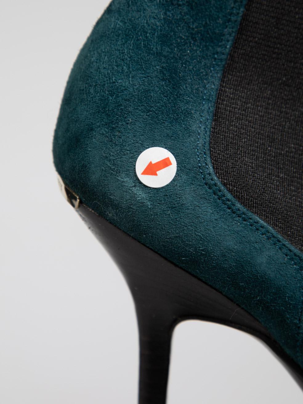 Burberry Teal Suede Ankle Boots Size IT 37 For Sale 1