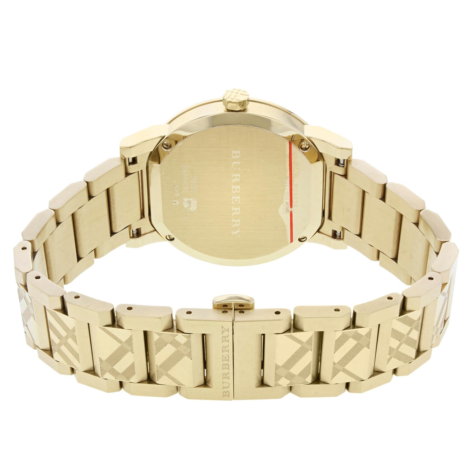 Burberry the City Gold Ion Plated Stahl Gold Zifferblatt Quarz Unisex-Uhr BU9038 1