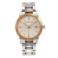 Used Burberry The City Silver Dial Two-Tone Steel Quartz Ladies Watch BU9105