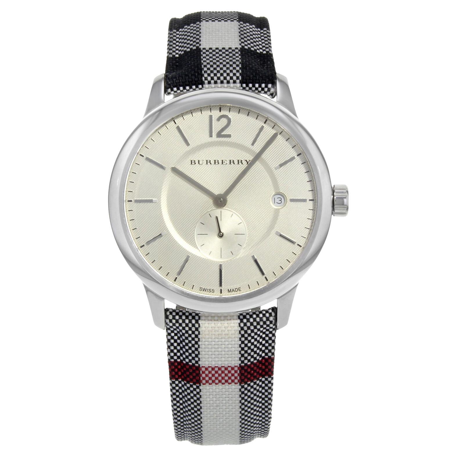 Burberry The Classic Stainless Steel Silver Dial Quartz Unisex Watch BU10002 For Sale