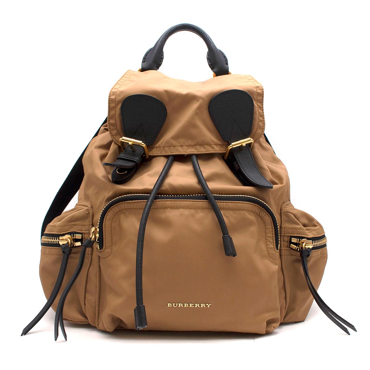 Burberry The Large Rucksack in Technical Nylon and Leather Large at ...