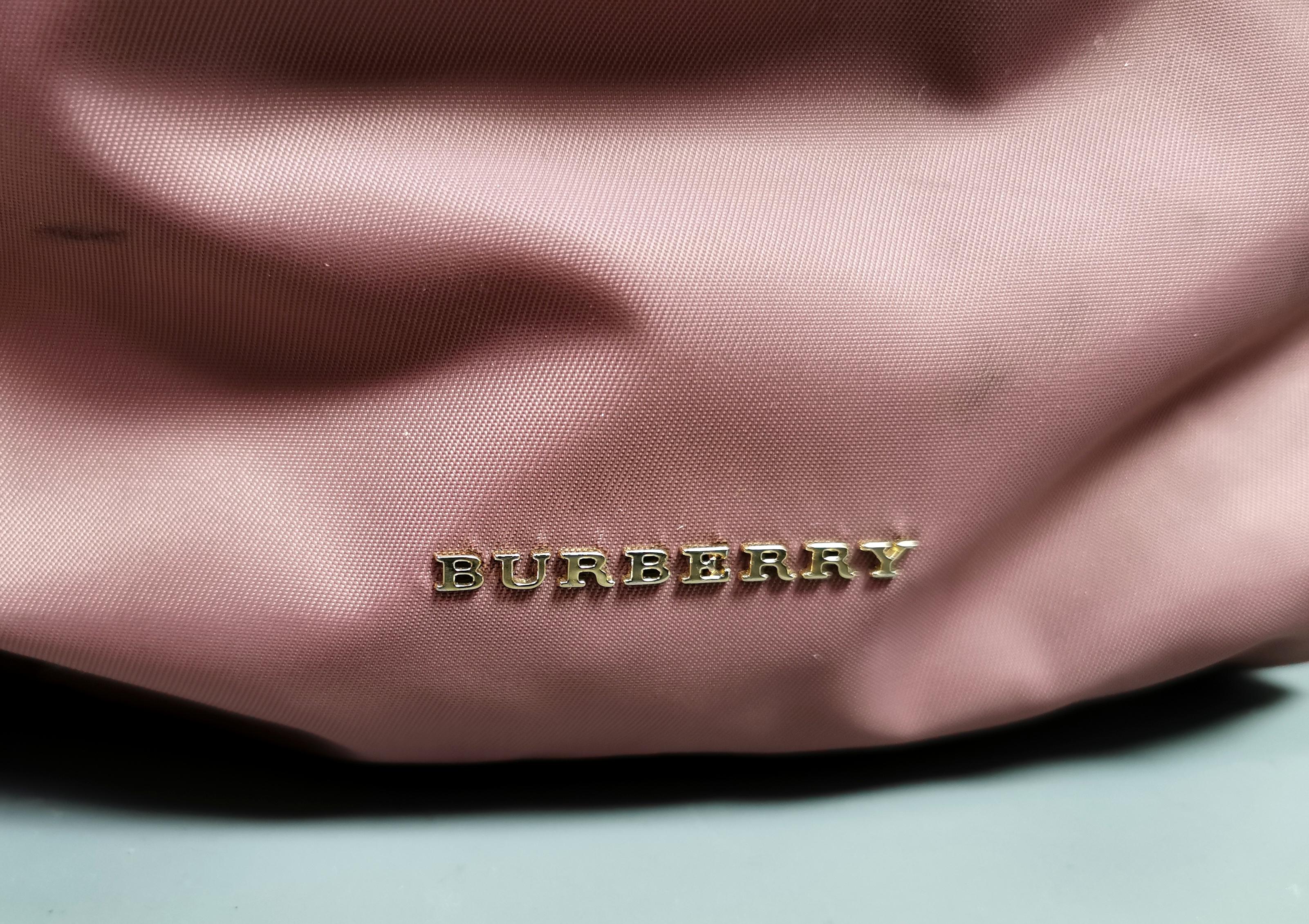Burberry The Rucksack, pink nylon backpack, gold tone hardware  7