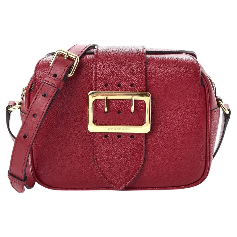 BURBERRY The Small BUCKLE Crossbody bag Grain calfskin in Parade Red ...