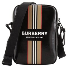 Burberry Thornton Crossbody Bag Striped Coated Canvas Small