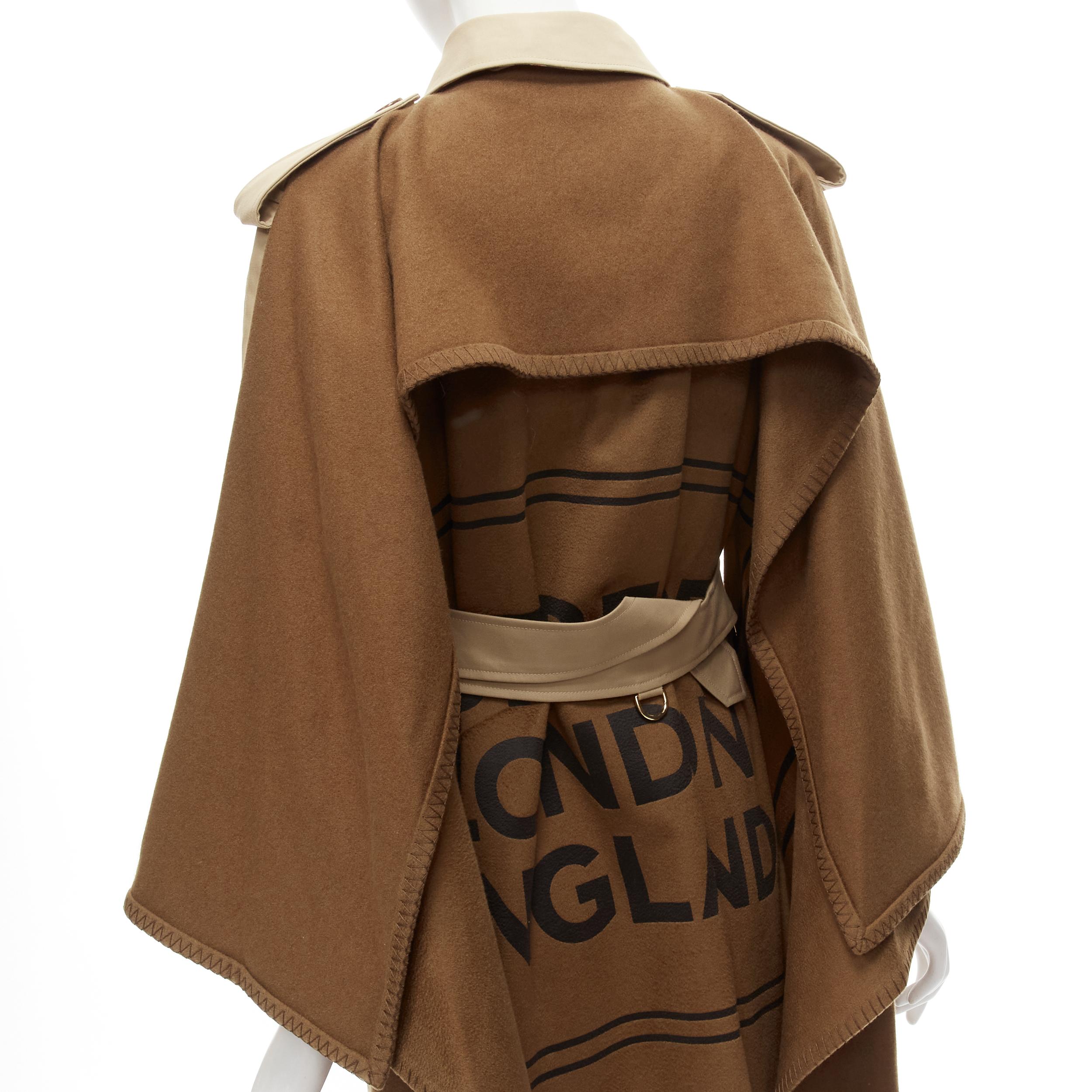 BURBERRY Tisci cashmere logo blanket beige gabardine cotton trench coat UK4 S 2