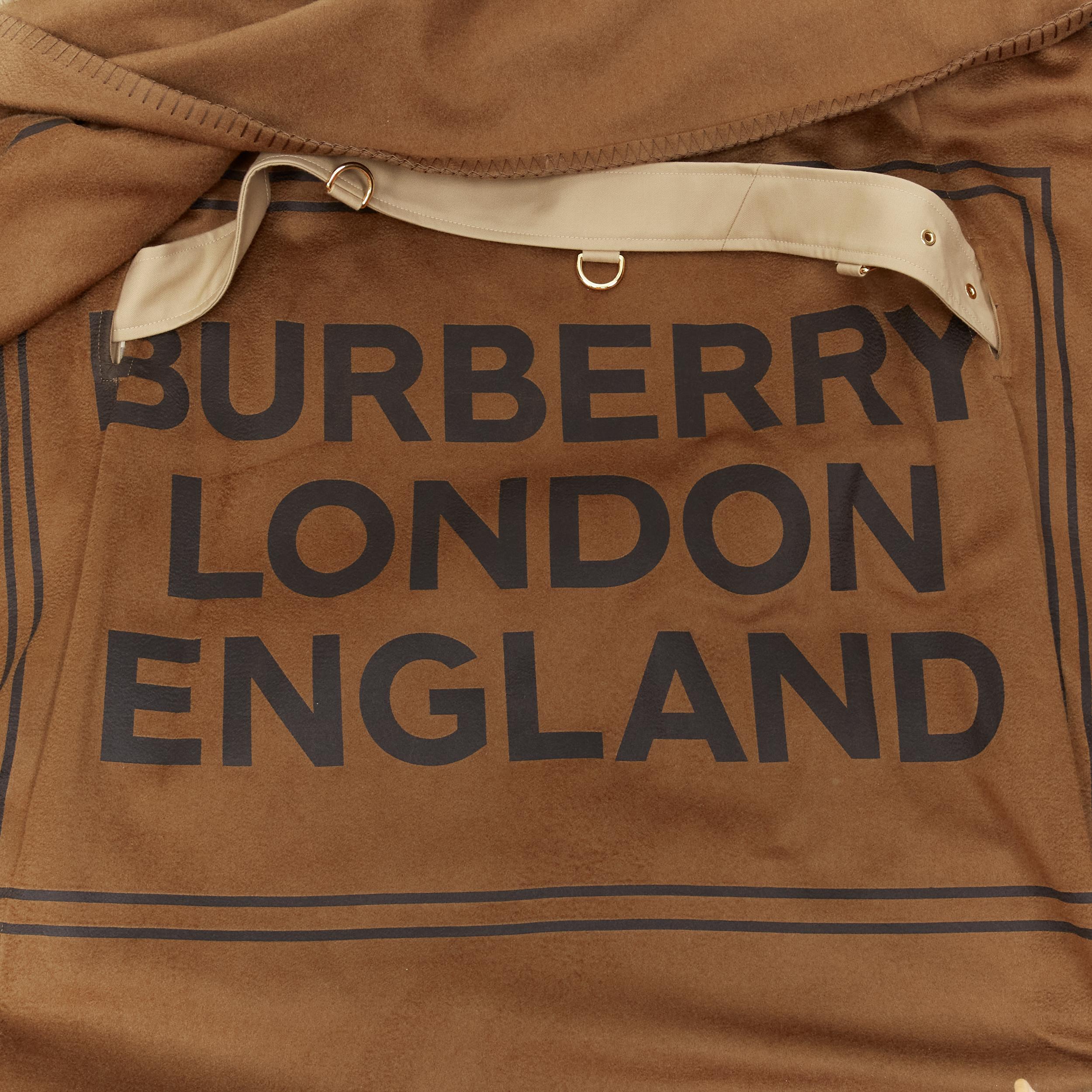 BURBERRY Tisci cashmere logo blanket beige gabardine cotton trench coat UK4 S For Sale 3