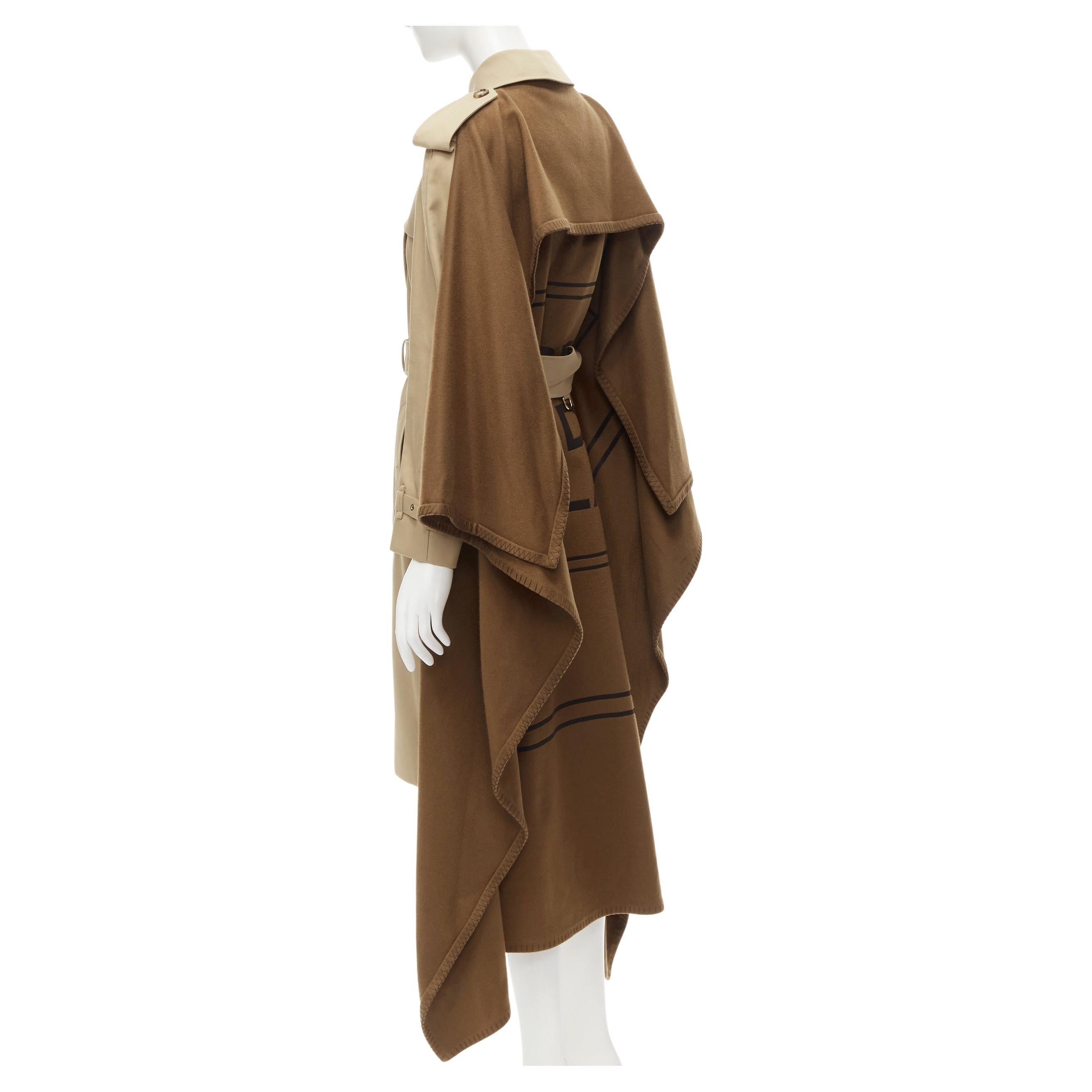 BURBERRY Tisci - Trench-coat en gabardine de coton beige avec logo et cachemire GB4 S en vente