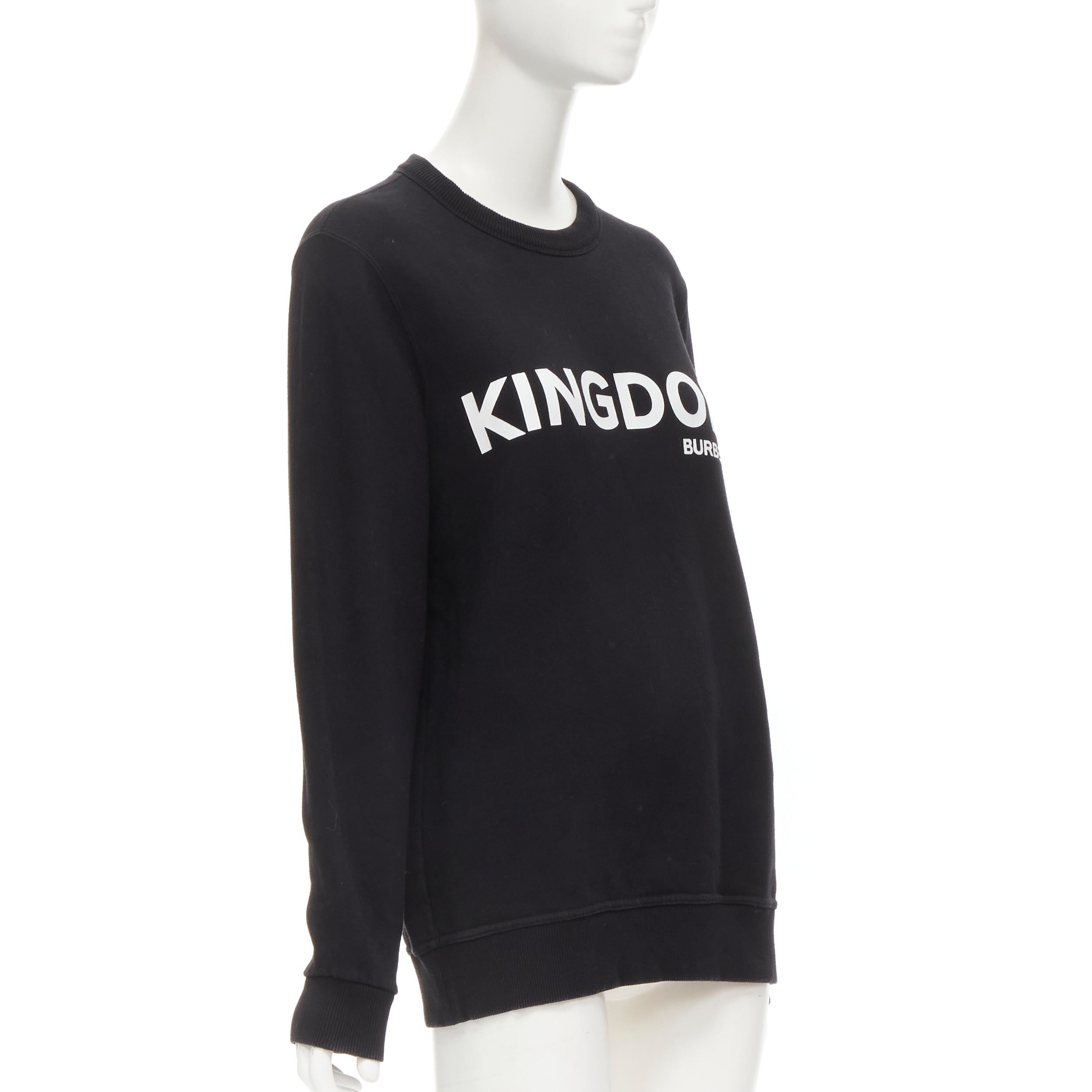 Noir Burberry Tisci KINGDOM logo print black cotton crewneck pullover sweater M en vente