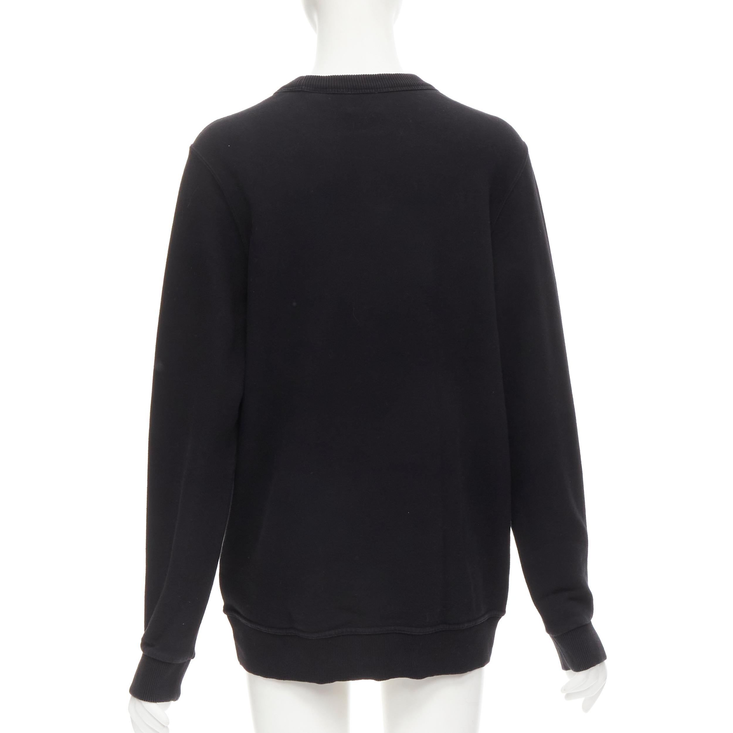Burberry Tisci KINGDOM logo print black cotton crewneck pullover sweater M Pour femmes en vente