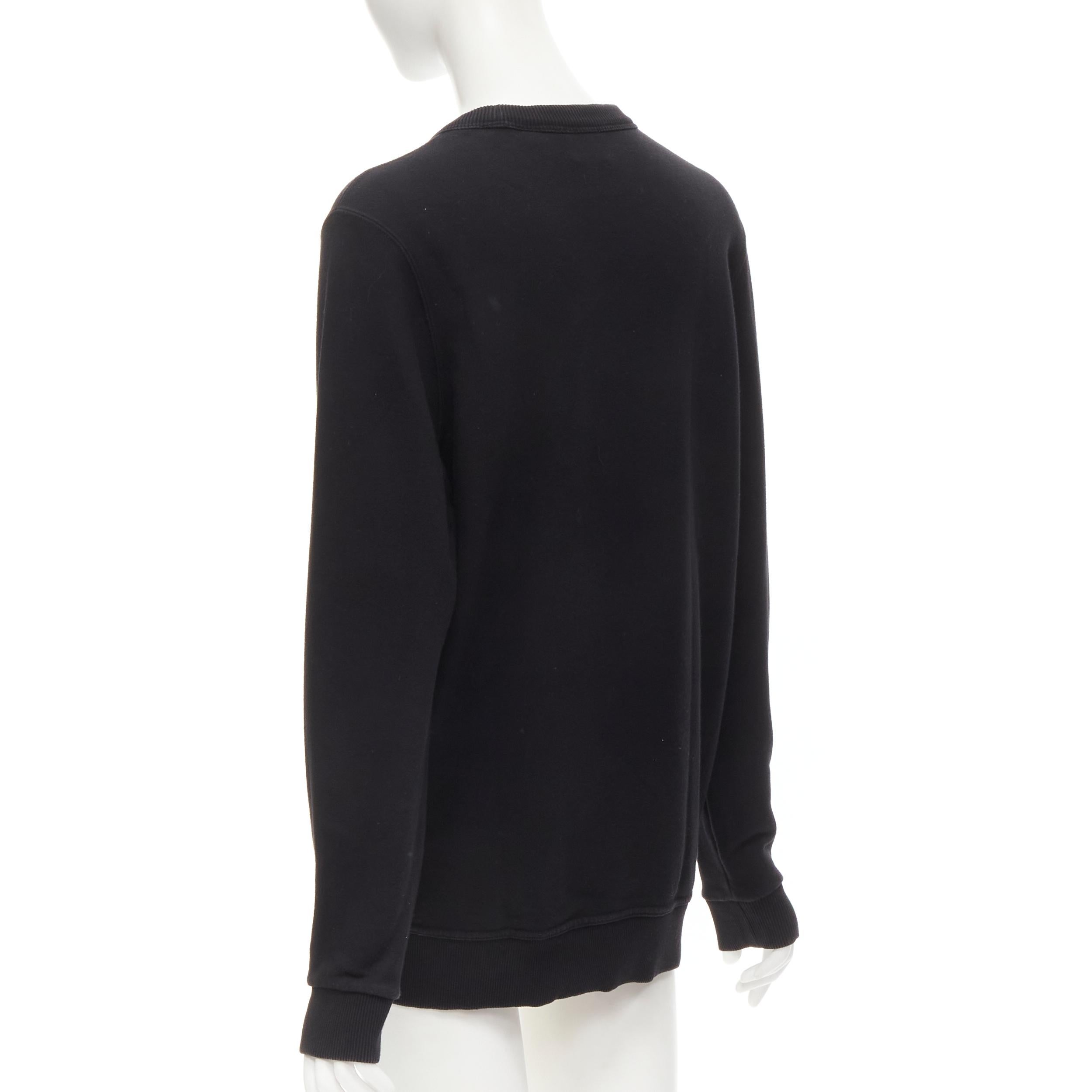 Burberry Tisci KINGDOM logo print black cotton crewneck pullover sweater M en vente 1