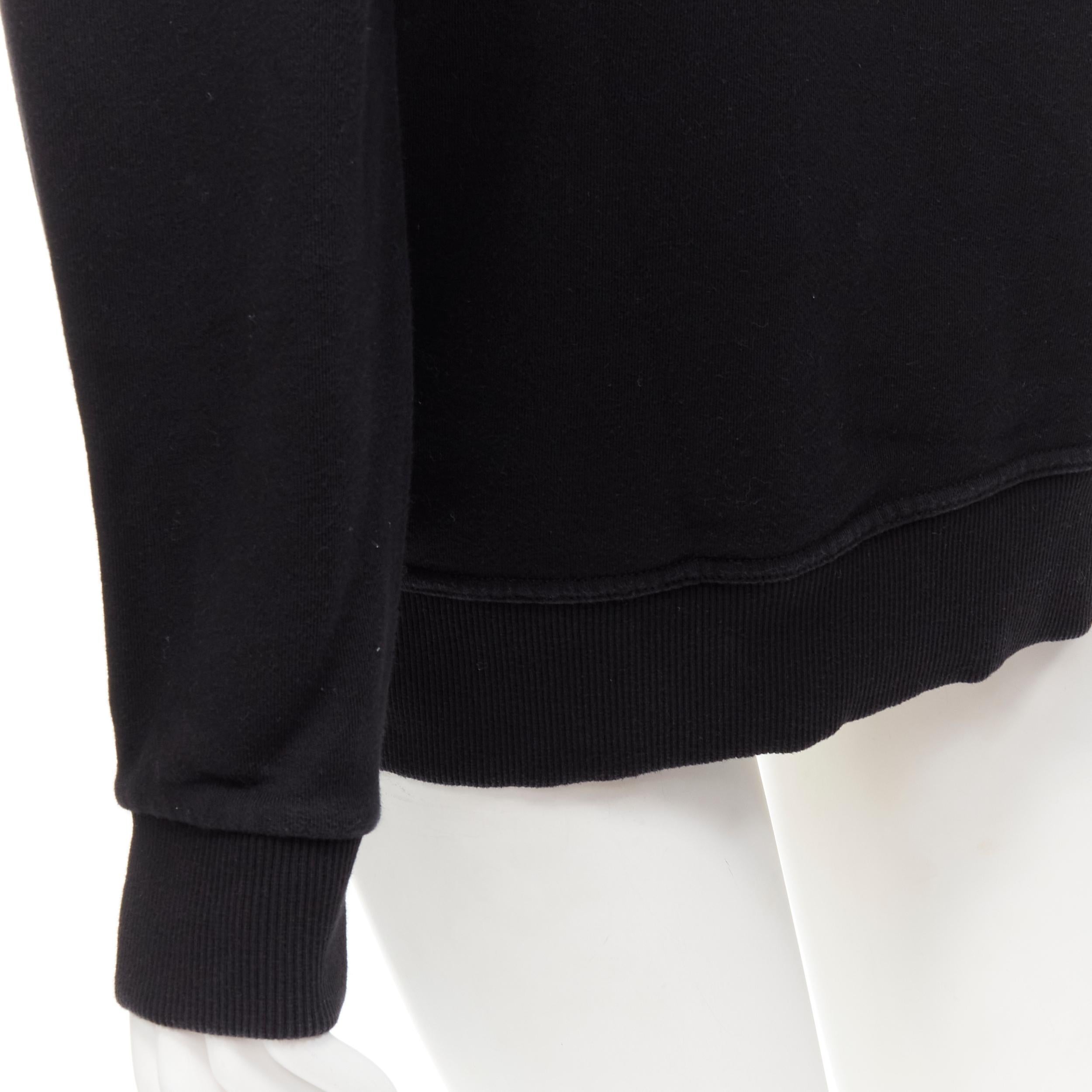 Burberry Tisci KINGDOM logo print black cotton crewneck pullover sweater M en vente 2