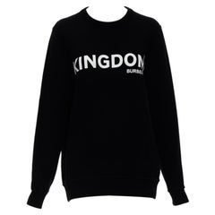 BURBERRY Tisci KINGDOM logo print black cotton crewneck pullover sweater M