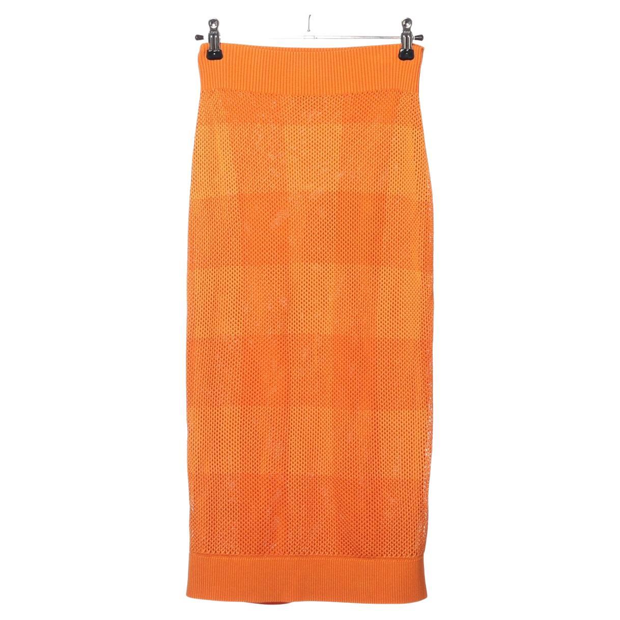 Burberry Tisci Period Cuprammonium Rayon Knit Skirt Orange