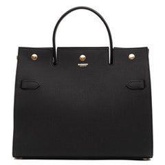 BURBERRY Title Black Grained Leather Bag