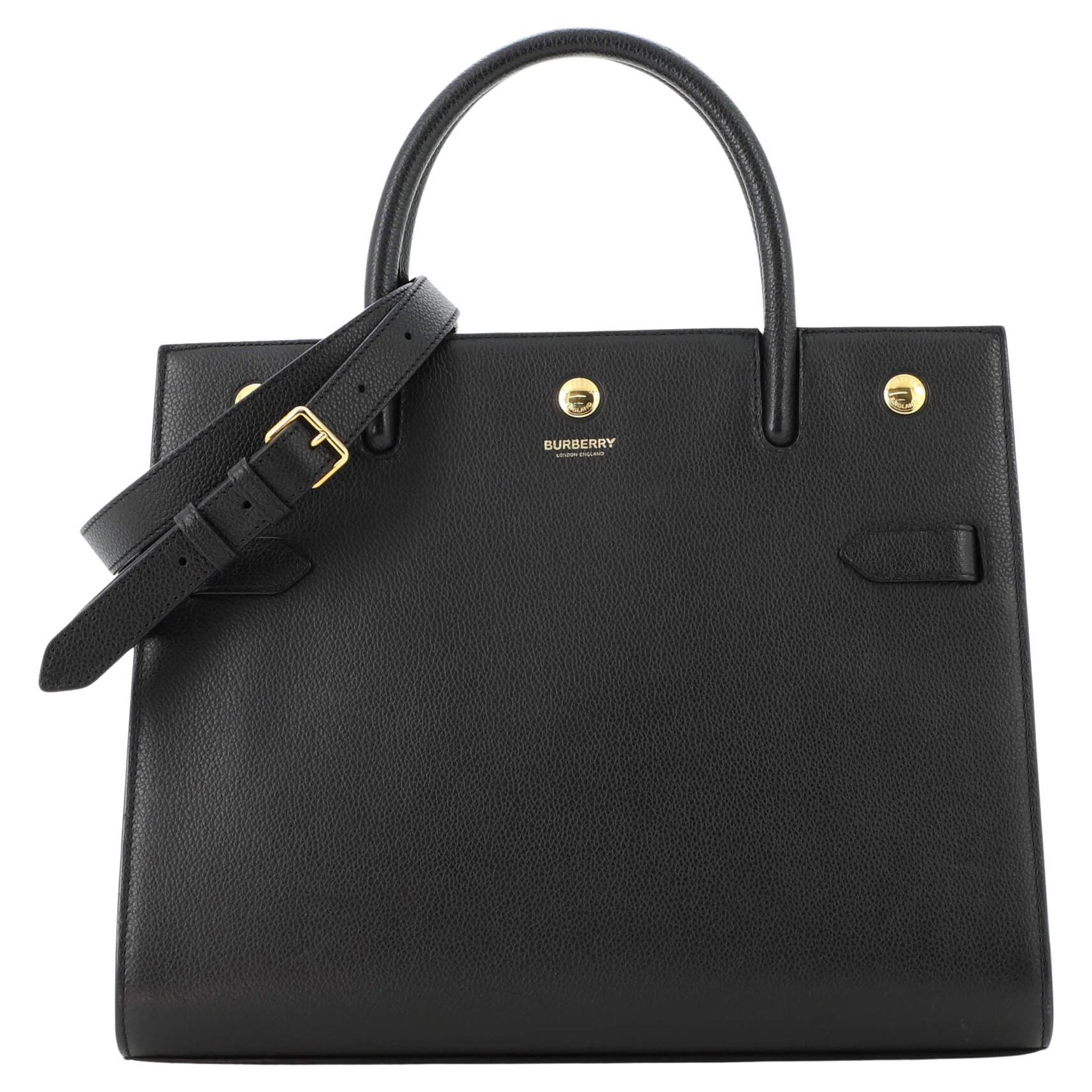 Burberry Title Top Handle Bag Leather Mini at 1stDibs