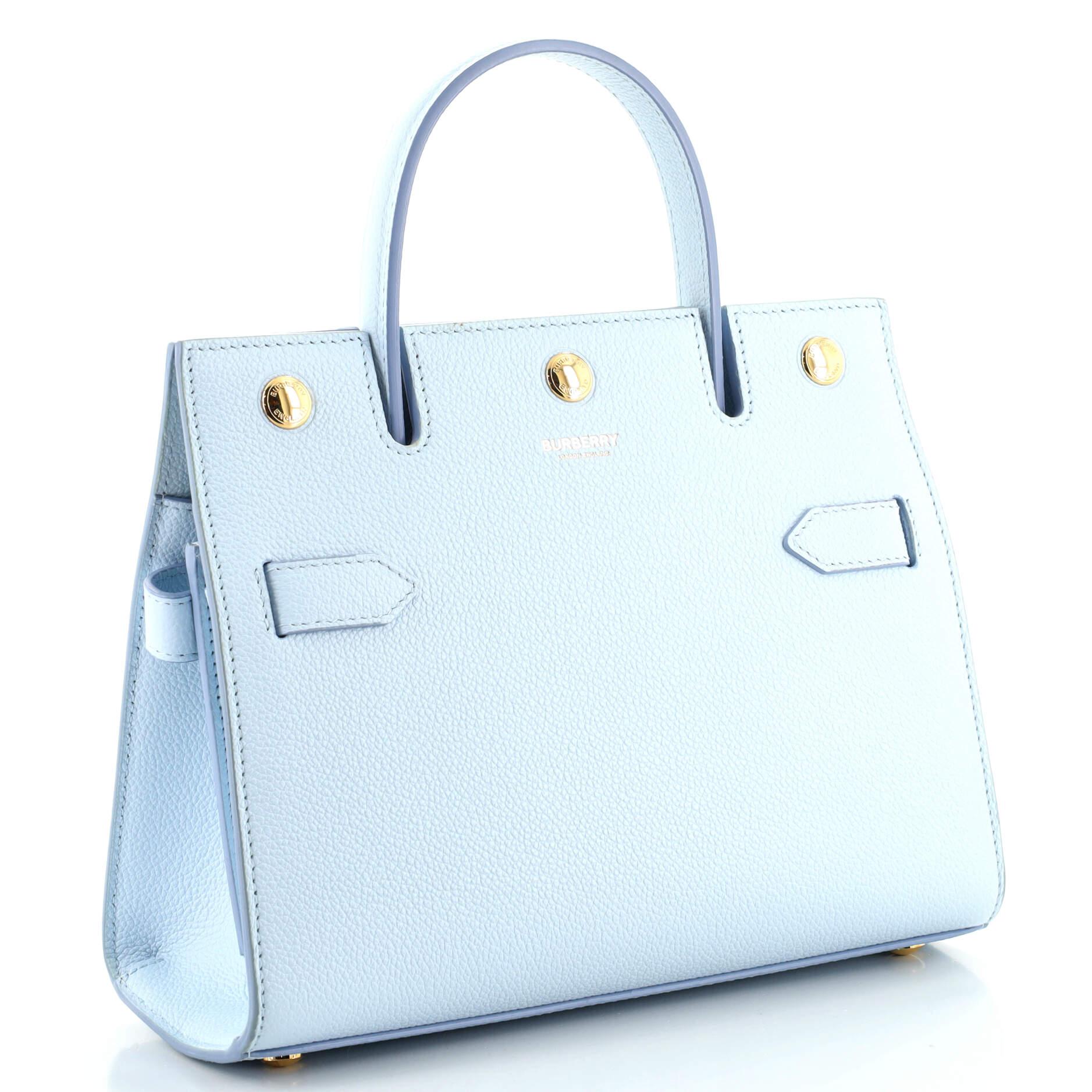 Burberry Title Top Handle Tasche Leder Mini (Blau)
