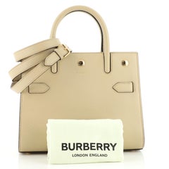 Burberry Title Two Handle Tote Leather Mini