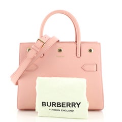 Burberry Title Two Handle Tote Leather Mini