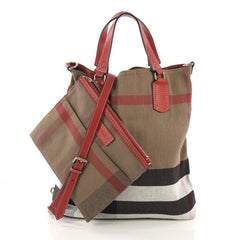 Burberry Tottenham Tote House Check Canvas Medium