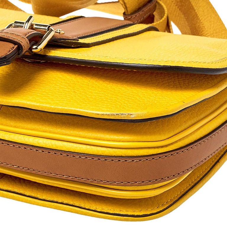 Burberry Tri Color Grained Leather Buckle Flap Crossbody Bag at 1stDibs