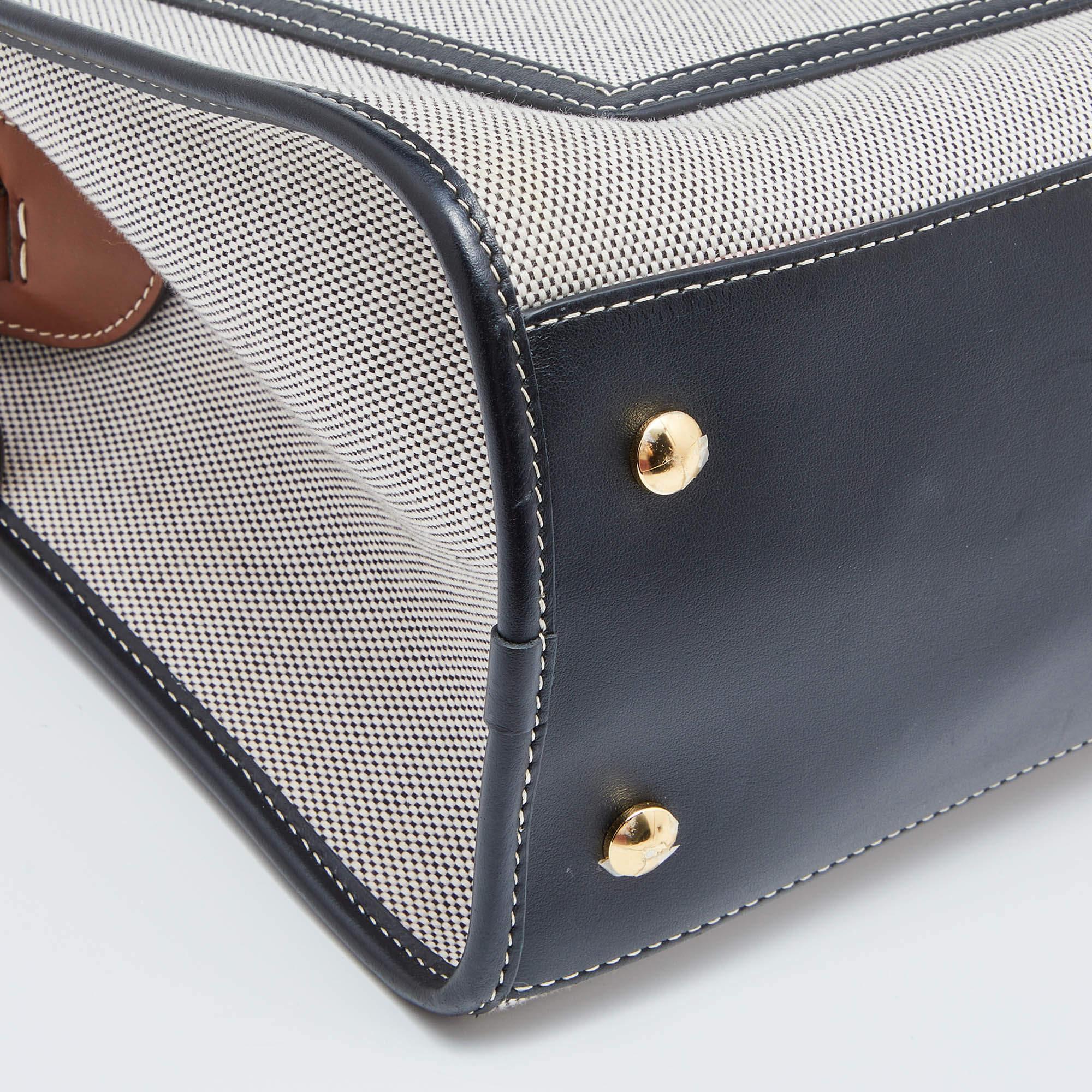 Burberry Tri Color Leather and Canvas Medium Pocket Bag 5