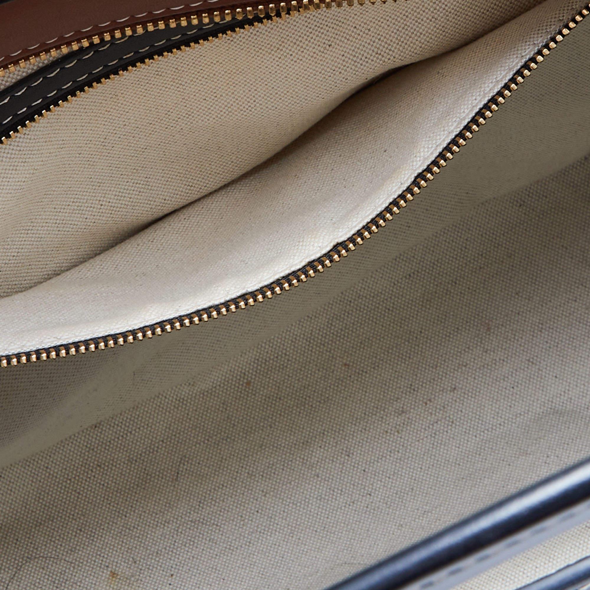 Burberry Tri Color Leather and Canvas Medium Pocket Bag 3