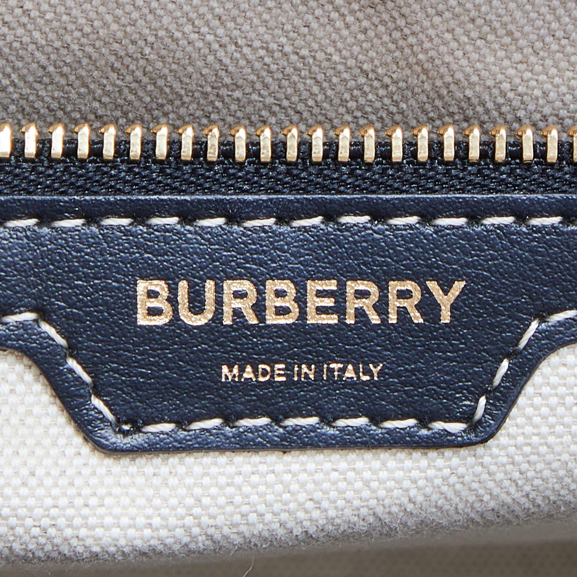 Burberry Tri Color Leather and Canvas Medium Pocket Bag 4
