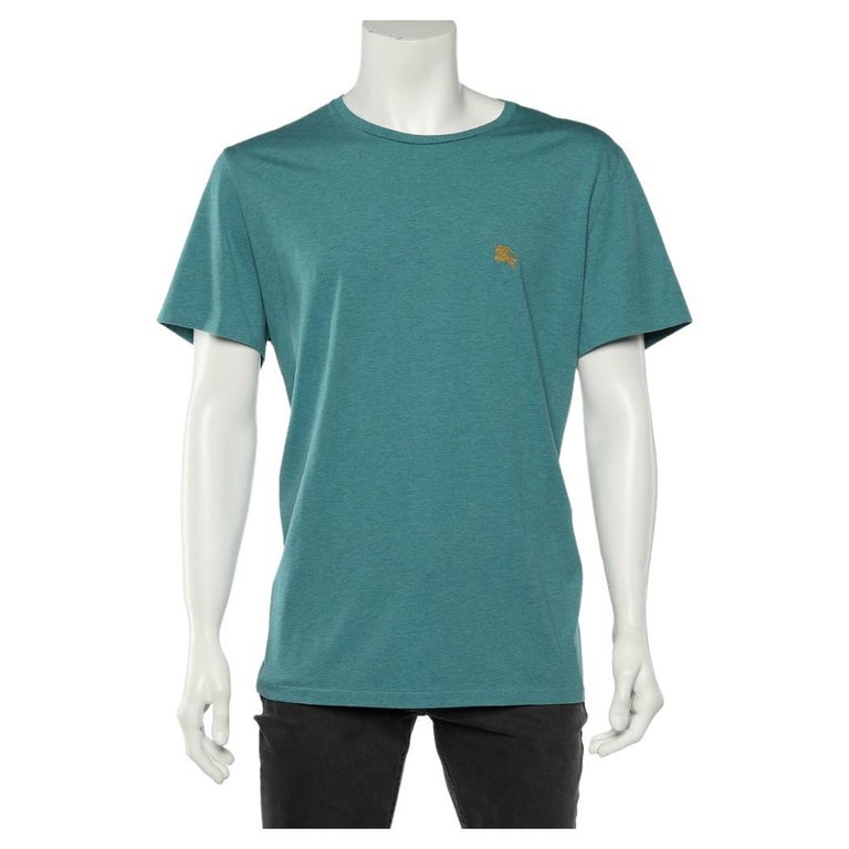 Burberry Turquoise Green Cotton Knit Roundneck T-Shirt XXL For Sale at  1stDibs