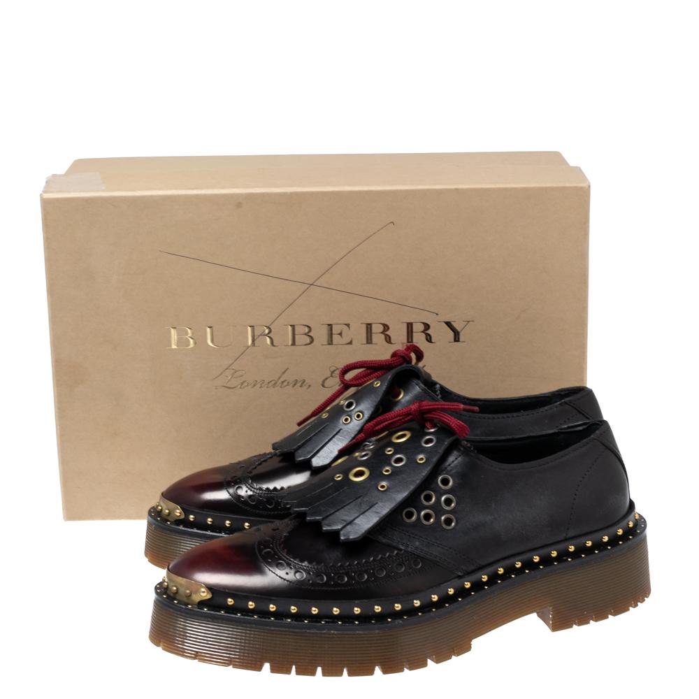 Burberry Two Tone Brogue Leather Bissett Fringe Lace Up Derby Size 40 3