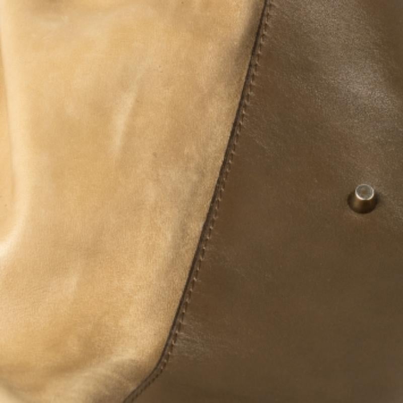 Burberry Two Tone Brown Leather Satchel For Sale 3