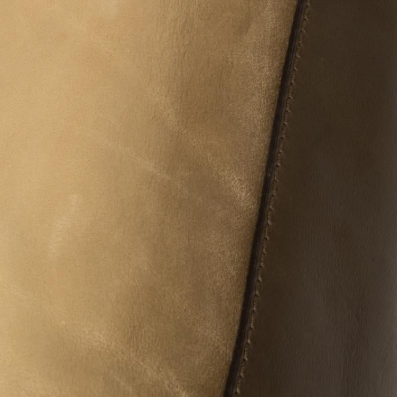 Burberry Two Tone Brown Leather Satchel For Sale 5