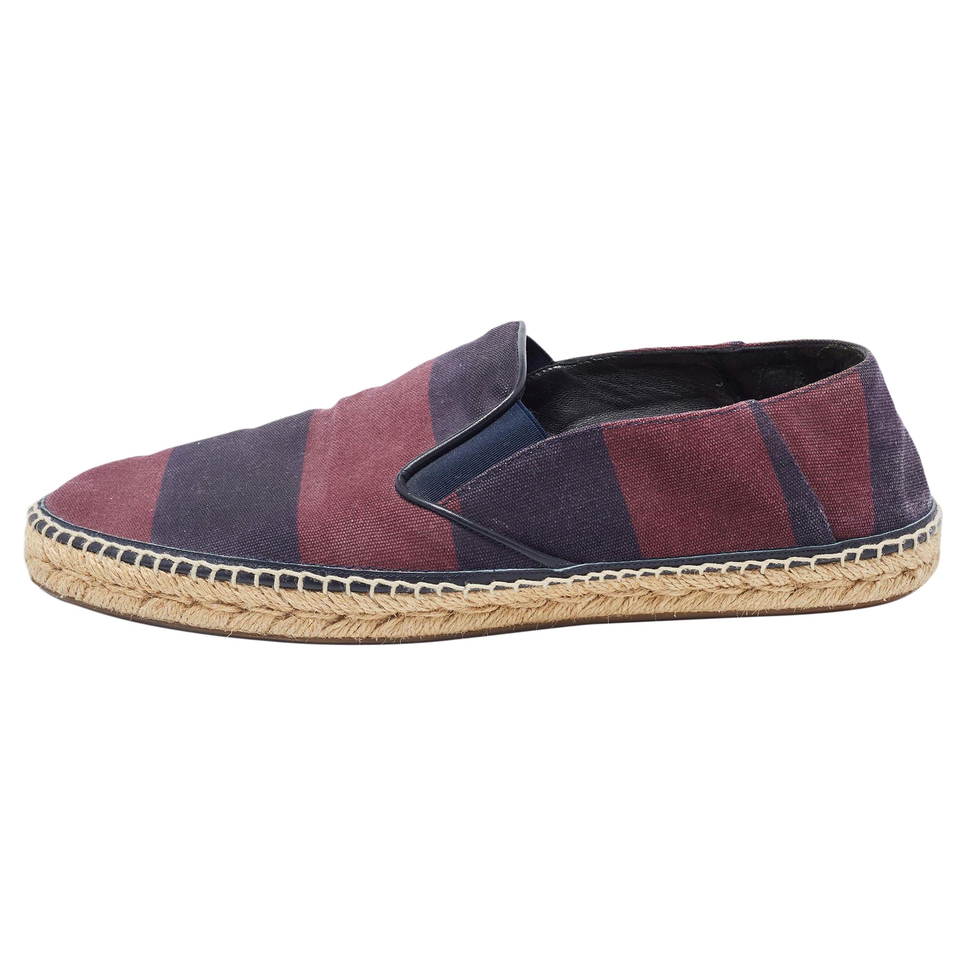Burberry Two Tone Canvas Hodgeson Slip On Espadrilles Size 44