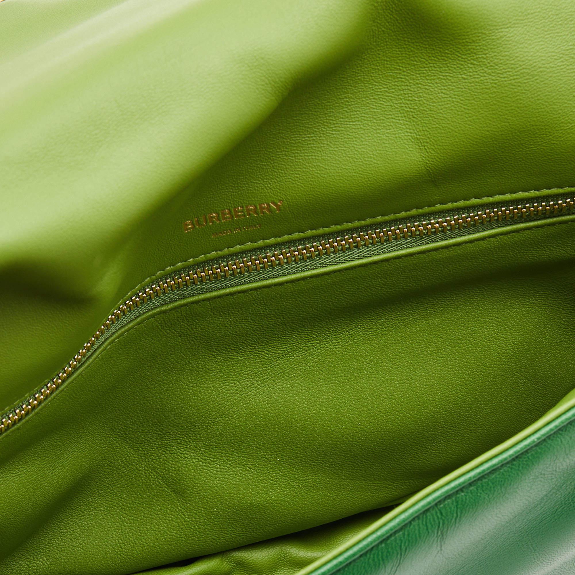 Burberry Two Tone Green Leather Small Olympia Shoulder Bag 4