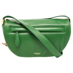 Burberry Two Tone Green Leather Small Olympia Shoulder Bag