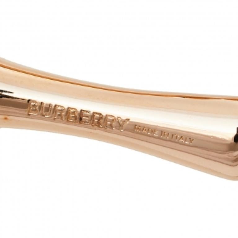 Burberry Two Tone Horse Hoof Drop Clip On Earrings For Sale 2