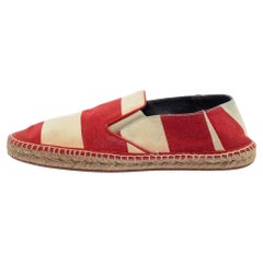 Burberry Two Tone Striped Canvas Hodgeson Espadrille Loafers Size 42