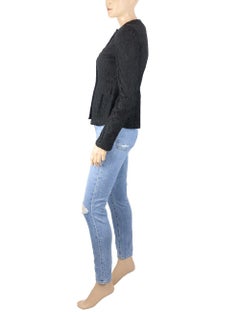Burberry UK 8 Black Lace Embroidery Vintage Jacket