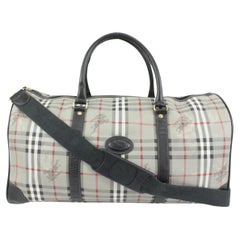 Burberry Ultra Rare Duffle Boston à carreaux gris Nova avec sangle 68b322s