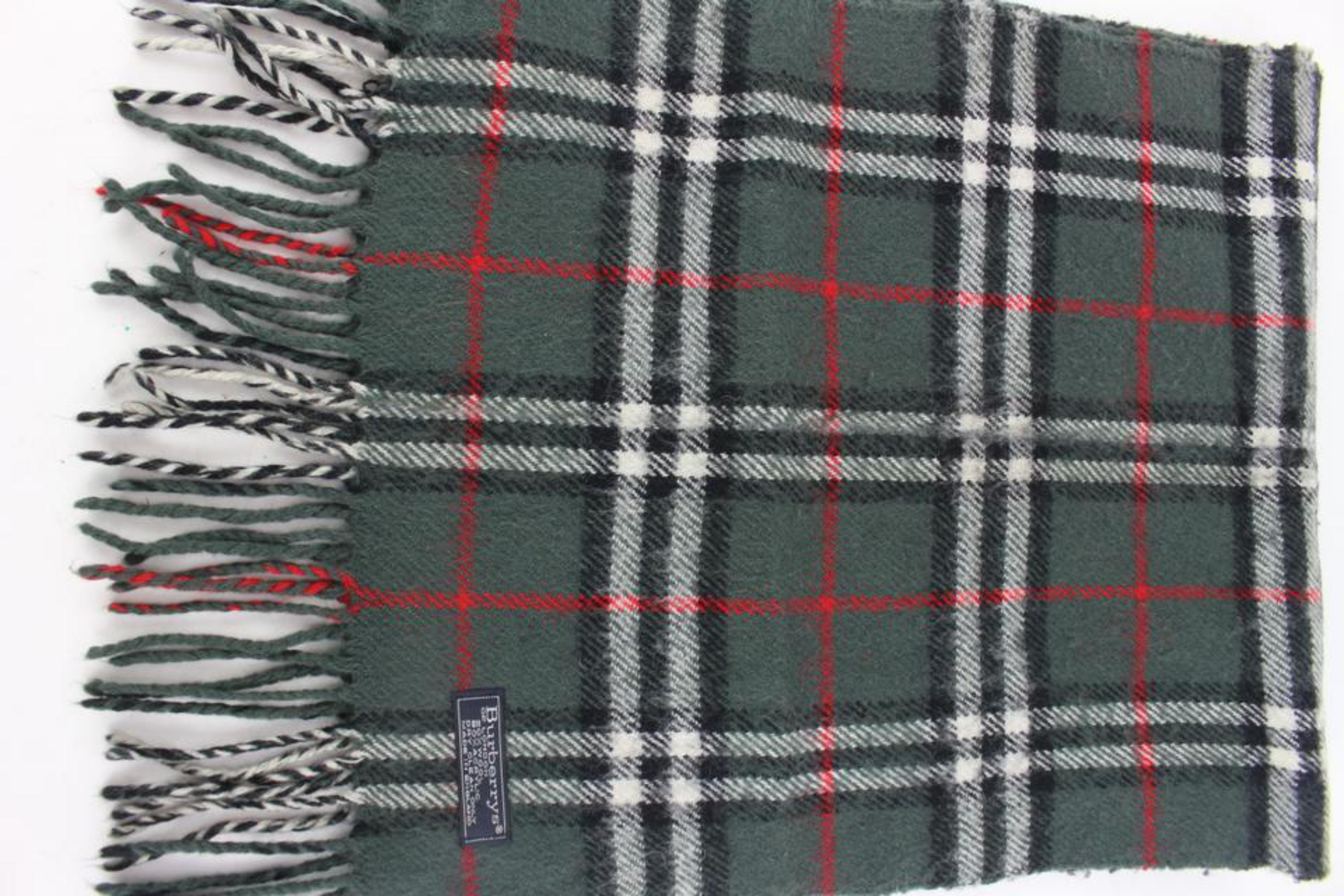 Burberry Ultra Rare écharpe en laine classique à carreaux Nova vert olive anthracite 1223b1 5