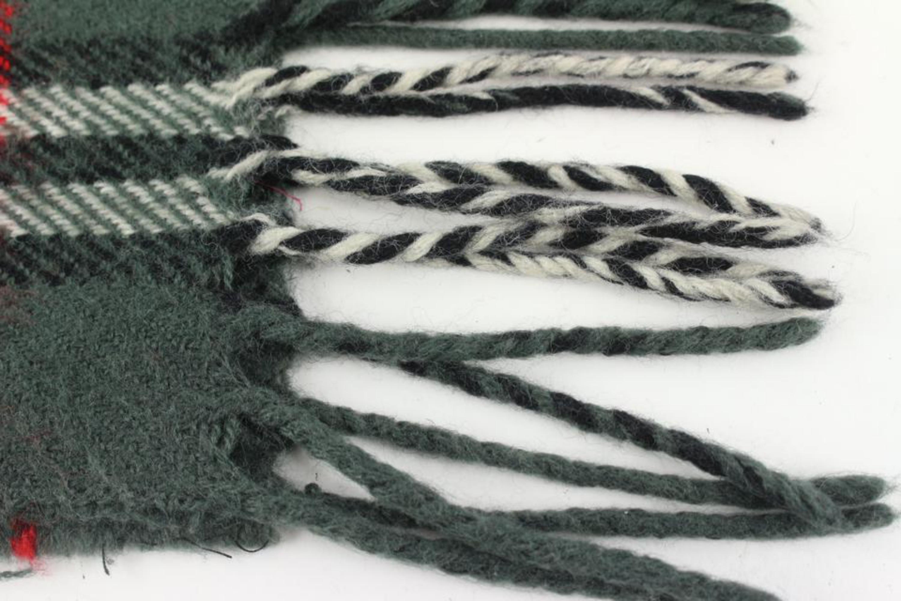 Burberry Ultra Rare écharpe en laine classique à carreaux Nova vert olive anthracite 1223b1 3