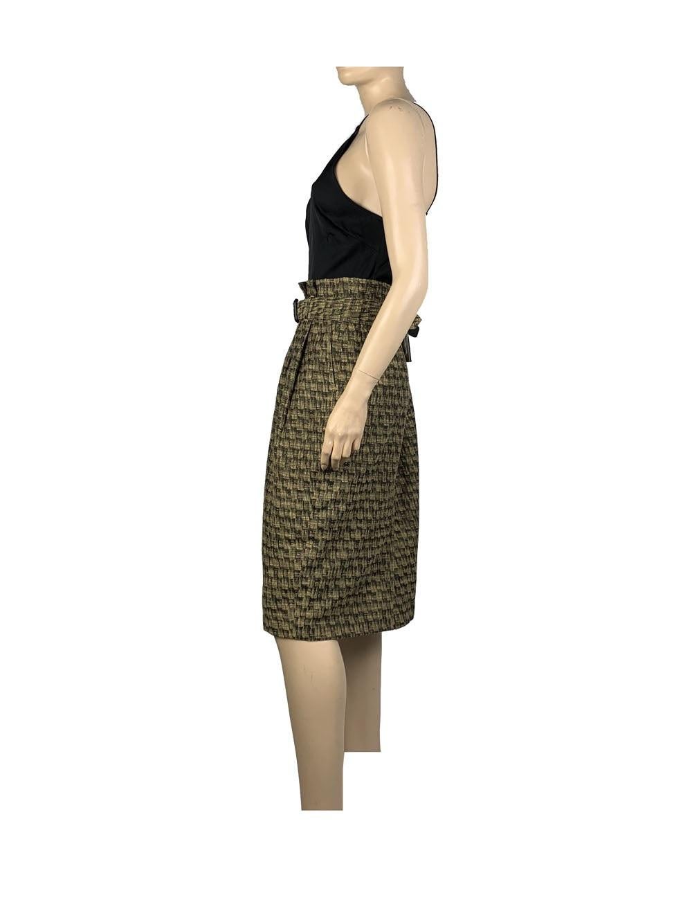 Brown Midi Skirt with Belt.

Additional information:
Material: Cotton
Size: UK 12 / EU 40
Overall Condition: New
