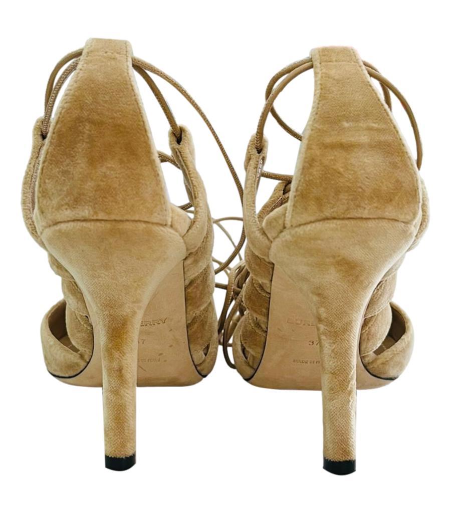 Women's Burberry Velvet Strappy Heels For Sale