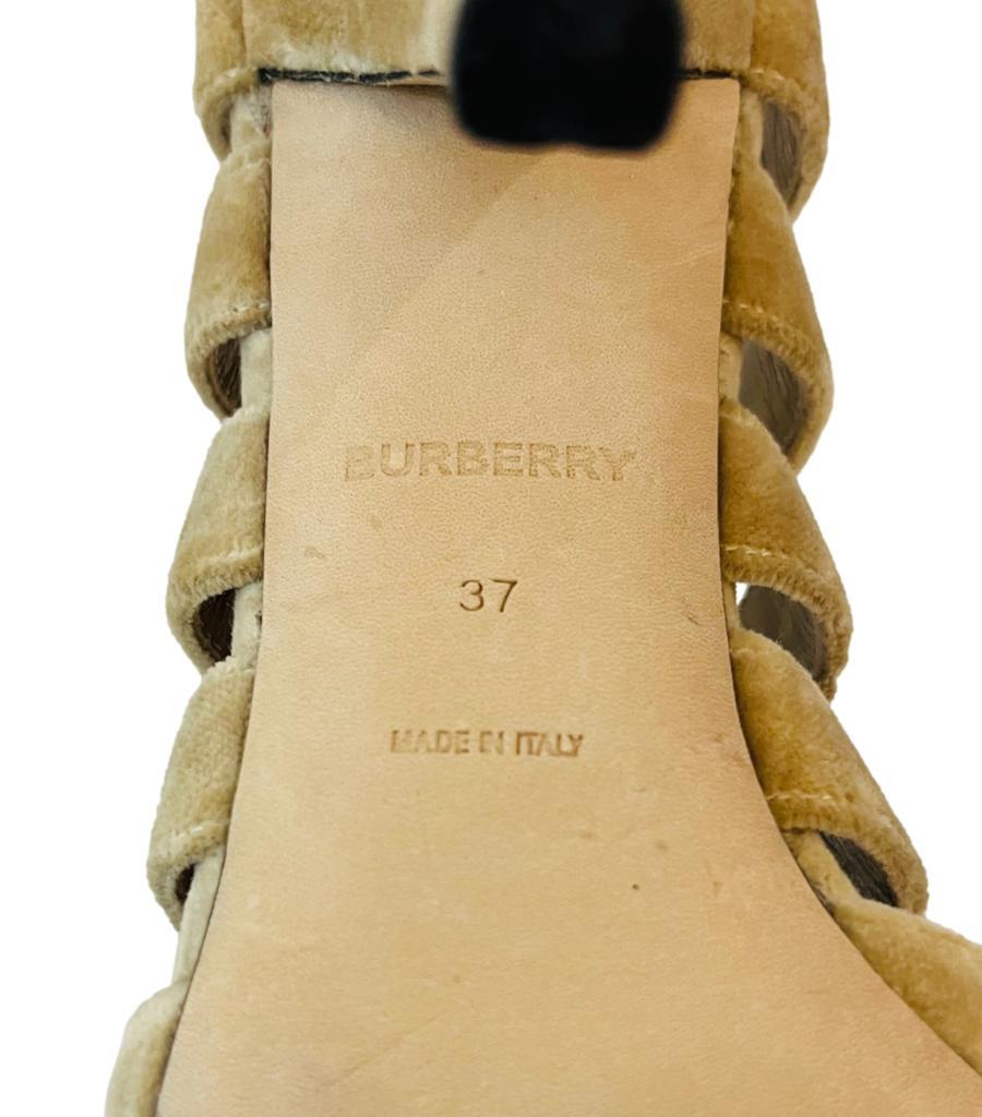 Burberry Velvet Strappy Heels For Sale 3