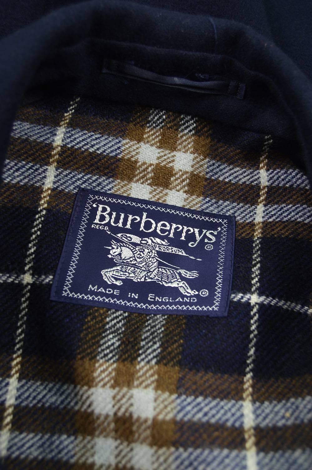 Burberry Navy Blue Alpaca and Wool Embroidered Women's Bomber Jacket, 1980 1